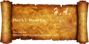 Hertl Avarka névjegykártya